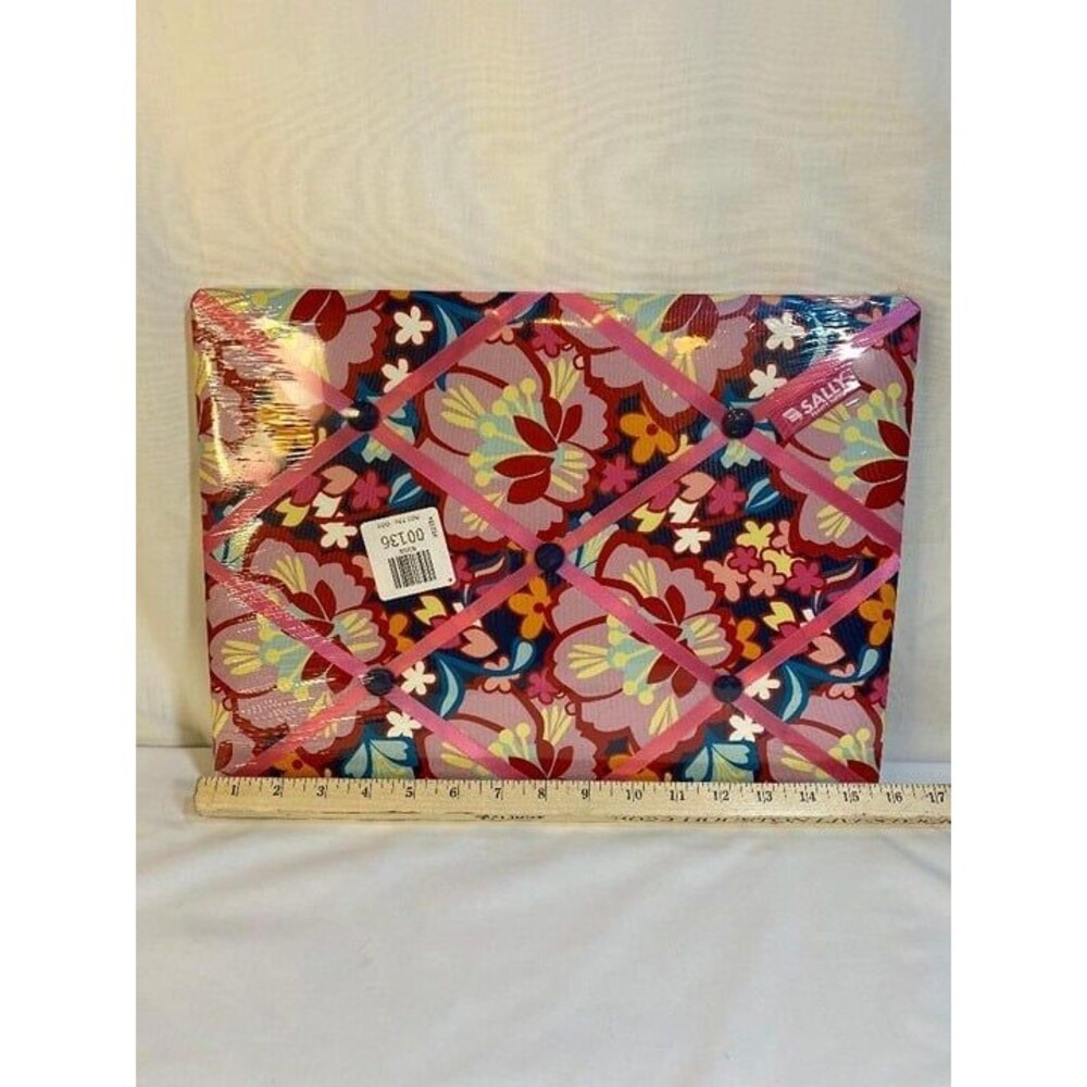 Memory Board Sallys Pink Ribbon Floral Pattern 16x11 1/2 Unused / Unopened, B-2